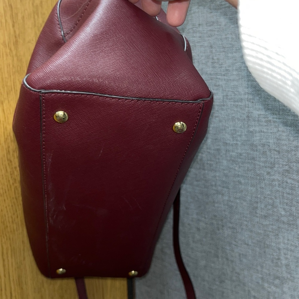 Michael Kors Burgundy 2 Way Satchel Bag EXCELLENT - Picture 3 of 4